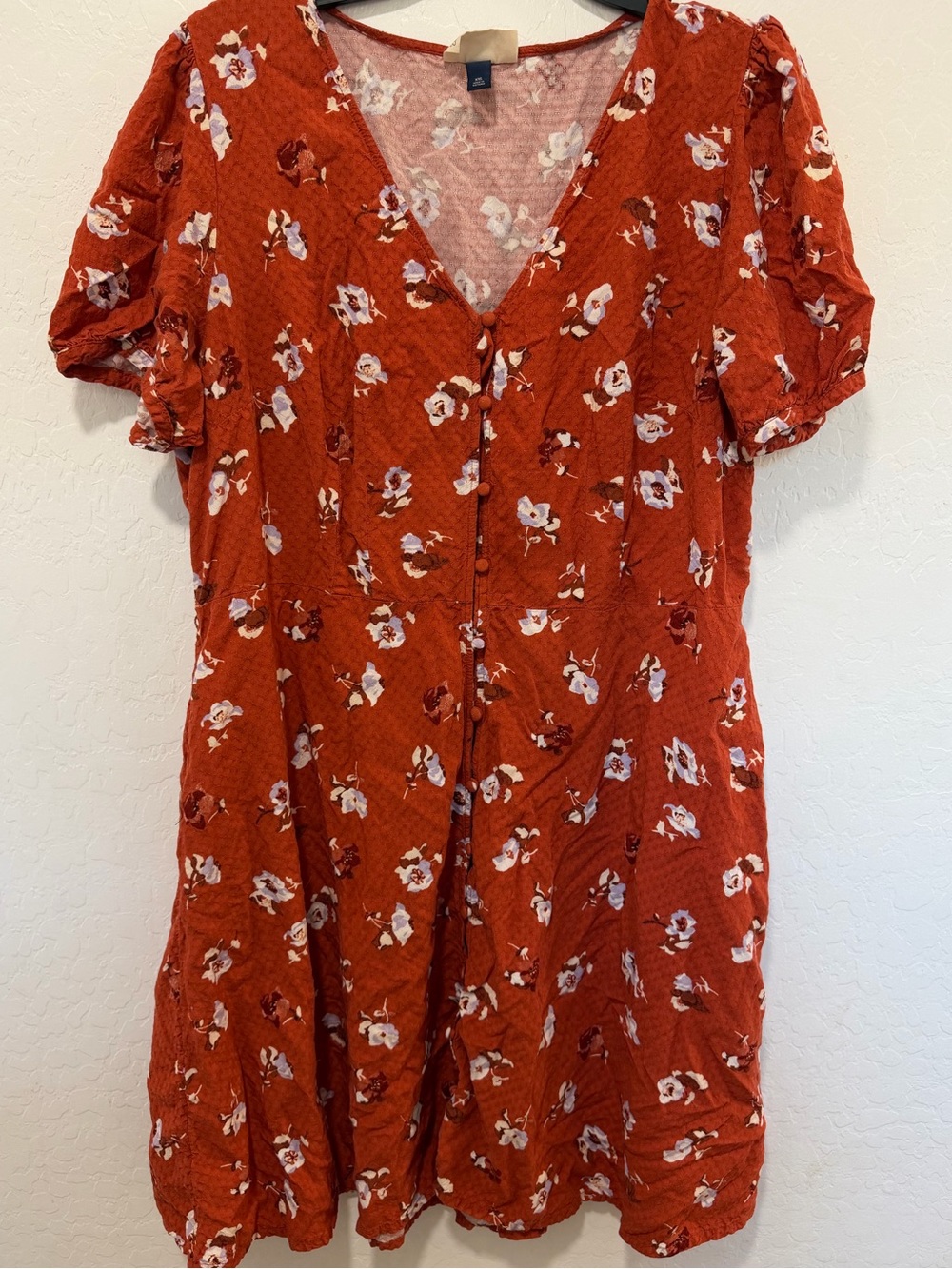 Universal Thread Rustic Orange Floral dress plus‎ XXL cottage feminine prairie